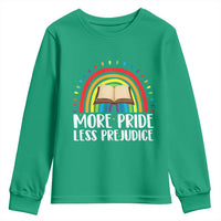 More Pride Less Prejudice Youth Sweatshirt LGBTQ Pride Month Book Lover