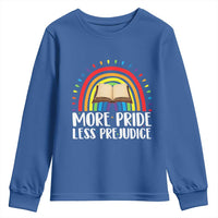 More Pride Less Prejudice Youth Sweatshirt LGBTQ Pride Month Book Lover