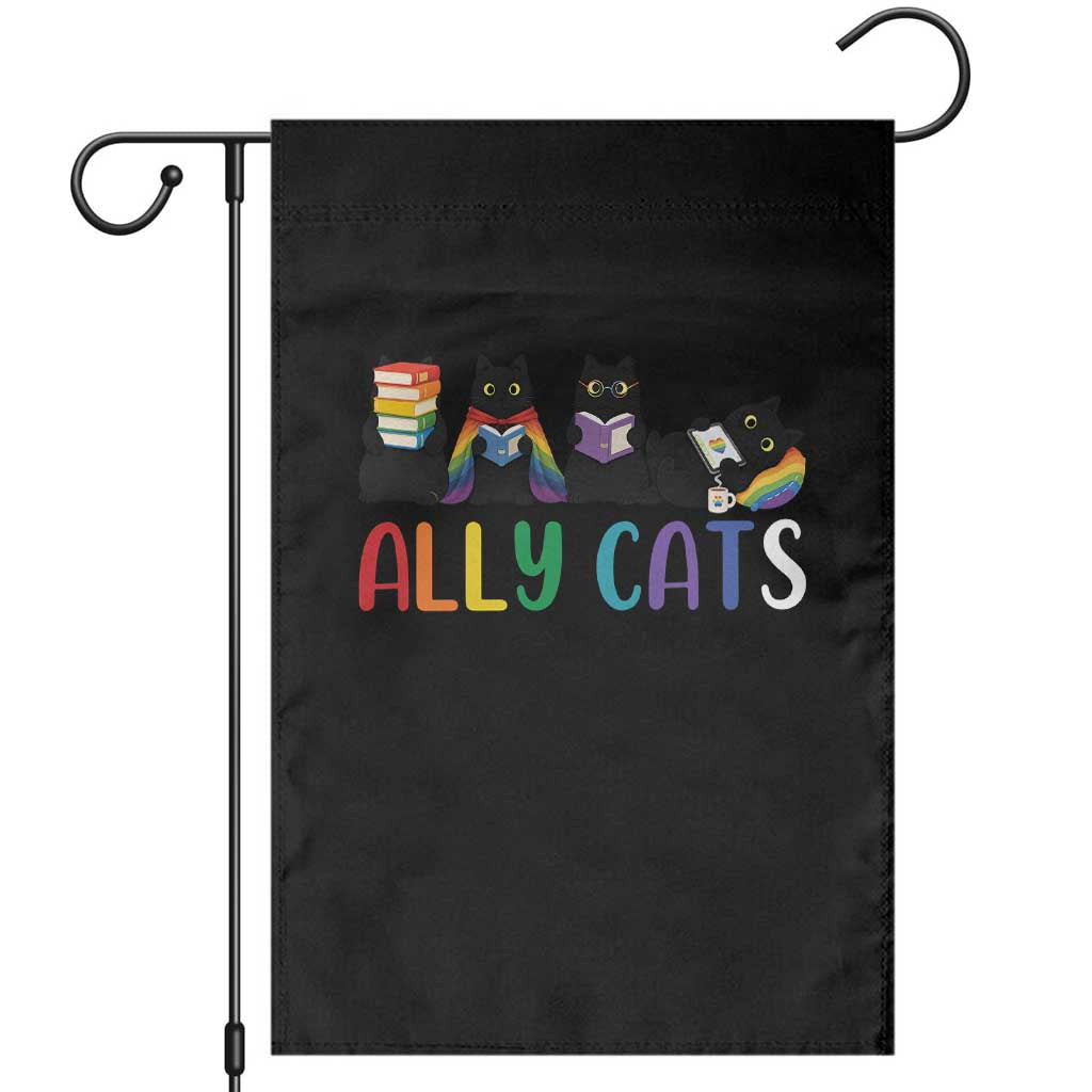 Rainbow Pride Ally Cats Garden Flag LGBTQ Inclusion Cat Lover Gift