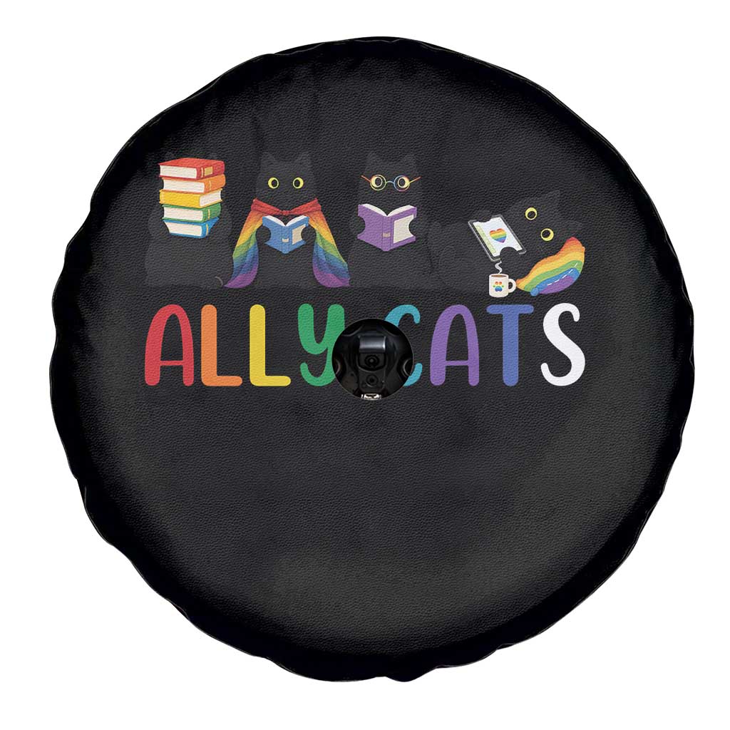 Rainbow Pride Ally Cats Spare Tire Cover LGBTQ Inclusion Cat Lover Gift