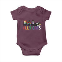 Rainbow Pride Ally Cats Baby Onesie LGBTQ Inclusion Cat Lover Gift