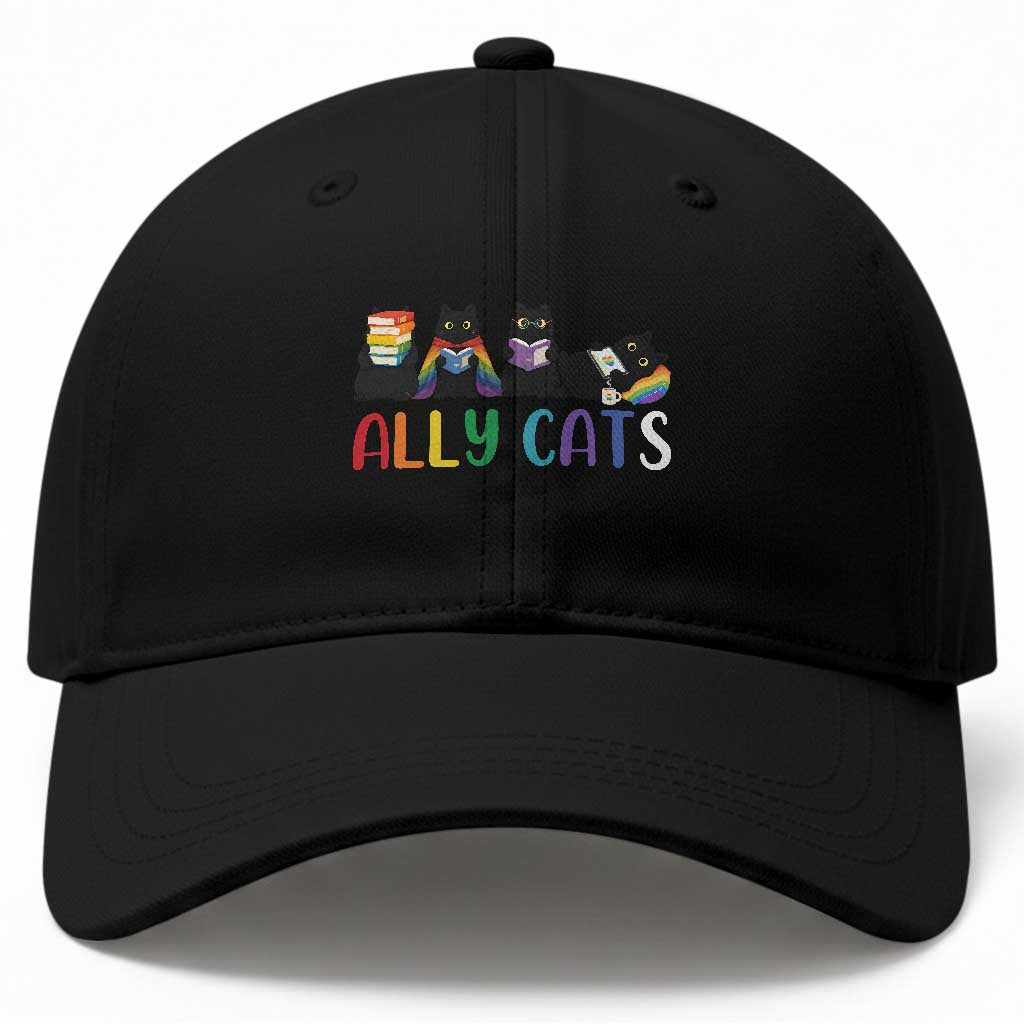 Rainbow Pride Ally Cats Baseball Cap LGBTQ Inclusion Cat Lover Gift