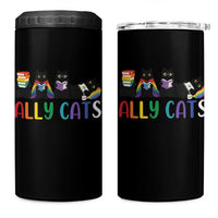 Rainbow Pride Ally Cats 4 in 1 Can Cooler Tumbler LGBTQ Inclusion Cat Lover Gift