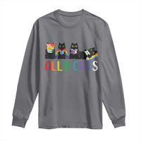 Rainbow Pride Ally Cats Long Sleeve Shirt LGBTQ Inclusion Cat Lover Gift