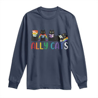 Rainbow Pride Ally Cats Long Sleeve Shirt LGBTQ Inclusion Cat Lover Gift