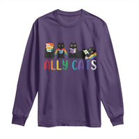 Rainbow Pride Ally Cats Long Sleeve Shirt LGBTQ Inclusion Cat Lover Gift