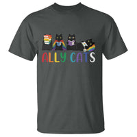 Rainbow Pride Ally Cats T Shirt LGBTQ Inclusion Cat Lover Gift