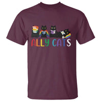 Rainbow Pride Ally Cats T Shirt LGBTQ Inclusion Cat Lover Gift