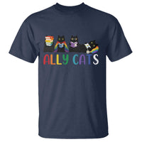 Rainbow Pride Ally Cats T Shirt LGBTQ Inclusion Cat Lover Gift