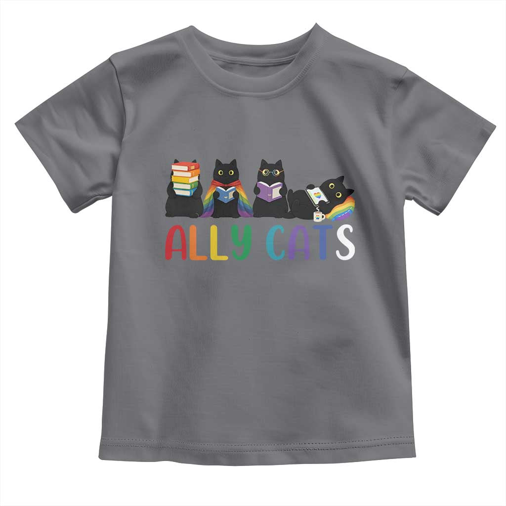 Rainbow Pride Ally Cats Toddler T Shirt LGBTQ Inclusion Cat Lover Gift
