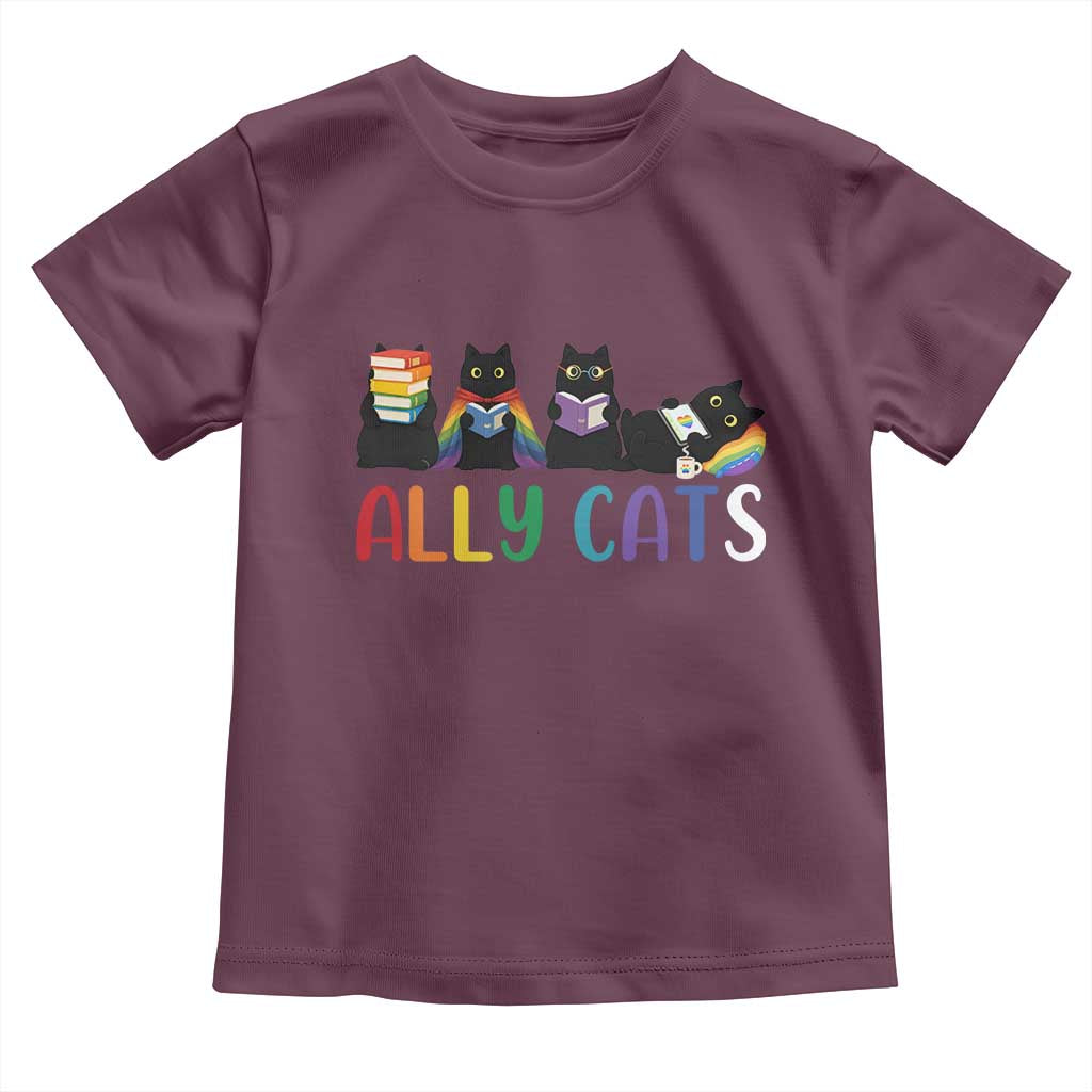 Rainbow Pride Ally Cats Toddler T Shirt LGBTQ Inclusion Cat Lover Gift