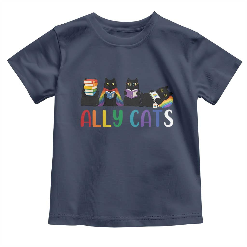 Rainbow Pride Ally Cats Toddler T Shirt LGBTQ Inclusion Cat Lover Gift