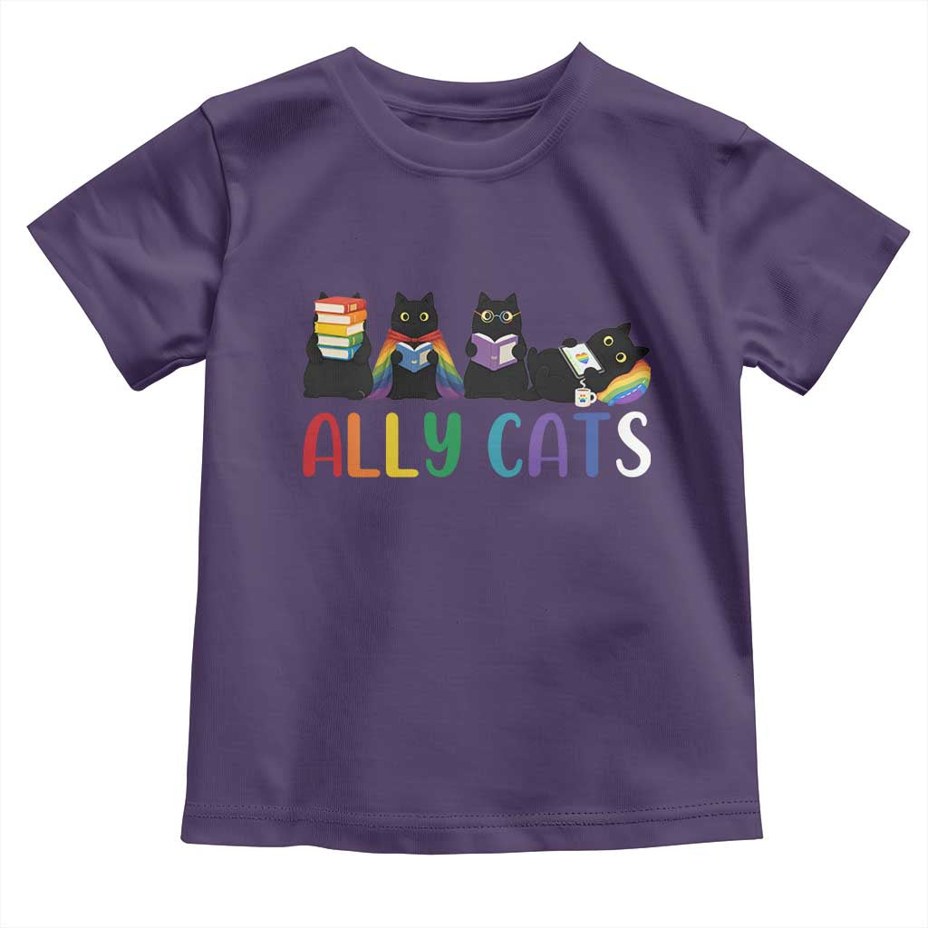 Rainbow Pride Ally Cats Toddler T Shirt LGBTQ Inclusion Cat Lover Gift