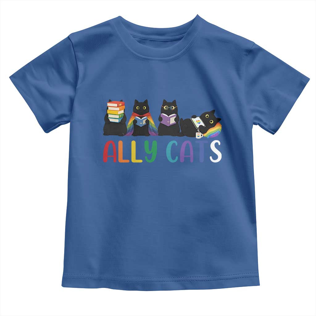 Rainbow Pride Ally Cats Toddler T Shirt LGBTQ Inclusion Cat Lover Gift