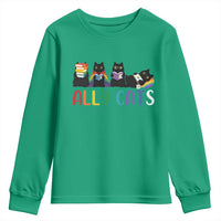 Rainbow Pride Ally Cats Youth Sweatshirt LGBTQ Inclusion Cat Lover Gift