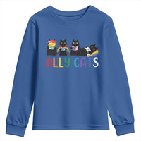 Rainbow Pride Ally Cats Youth Sweatshirt LGBTQ Inclusion Cat Lover Gift