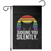 Rainbow Black Cat LGBT Pride Garden Flag Judging You Silently