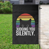 Rainbow Black Cat LGBT Pride Garden Flag Judging You Silently