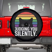Rainbow Black Cat LGBT Pride Spare Tire Cover Judging You Silently