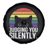 Rainbow Black Cat LGBT Pride Spare Tire Cover Judging You Silently