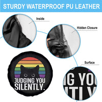 Rainbow Black Cat LGBT Pride Spare Tire Cover Judging You Silently