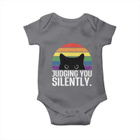 Rainbow Black Cat LGBT Pride Baby Onesie Judging You Silently