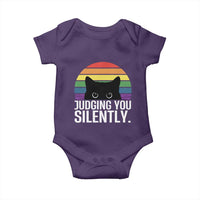Rainbow Black Cat LGBT Pride Baby Onesie Judging You Silently