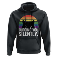 Rainbow Black Cat LGBT Pride Hoodie Judging You Silently