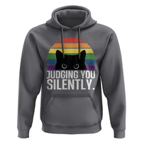 Rainbow Black Cat LGBT Pride Hoodie Judging You Silently
