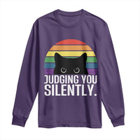 Rainbow Black Cat LGBT Pride Long Sleeve Shirt Judging You Silently