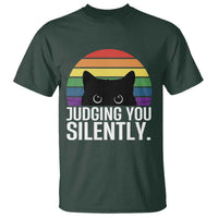 Rainbow Black Cat LGBT Pride T Shirt Judging You Silently