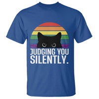 Rainbow Black Cat LGBT Pride T Shirt Judging You Silently