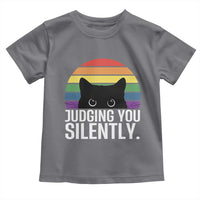 Rainbow Black Cat LGBT Pride Toddler T Shirt Judging You Silently