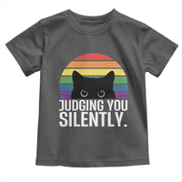 Rainbow Black Cat LGBT Pride Toddler T Shirt Judging You Silently