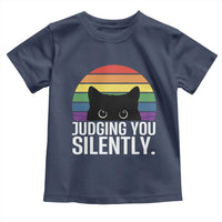 Rainbow Black Cat LGBT Pride Toddler T Shirt Judging You Silently