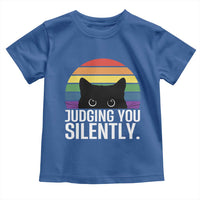Rainbow Black Cat LGBT Pride Toddler T Shirt Judging You Silently