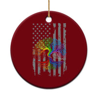 Tree of Life Rainbow LGBTQ Pride Ceramic Ornament American Flag Gift