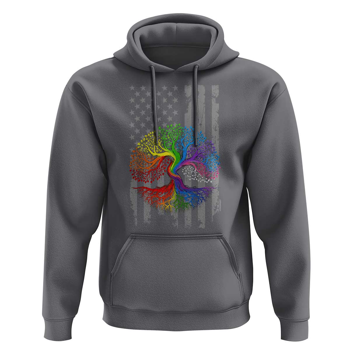 Tree of Life Rainbow LGBTQ Pride Hoodie American Flag Gift