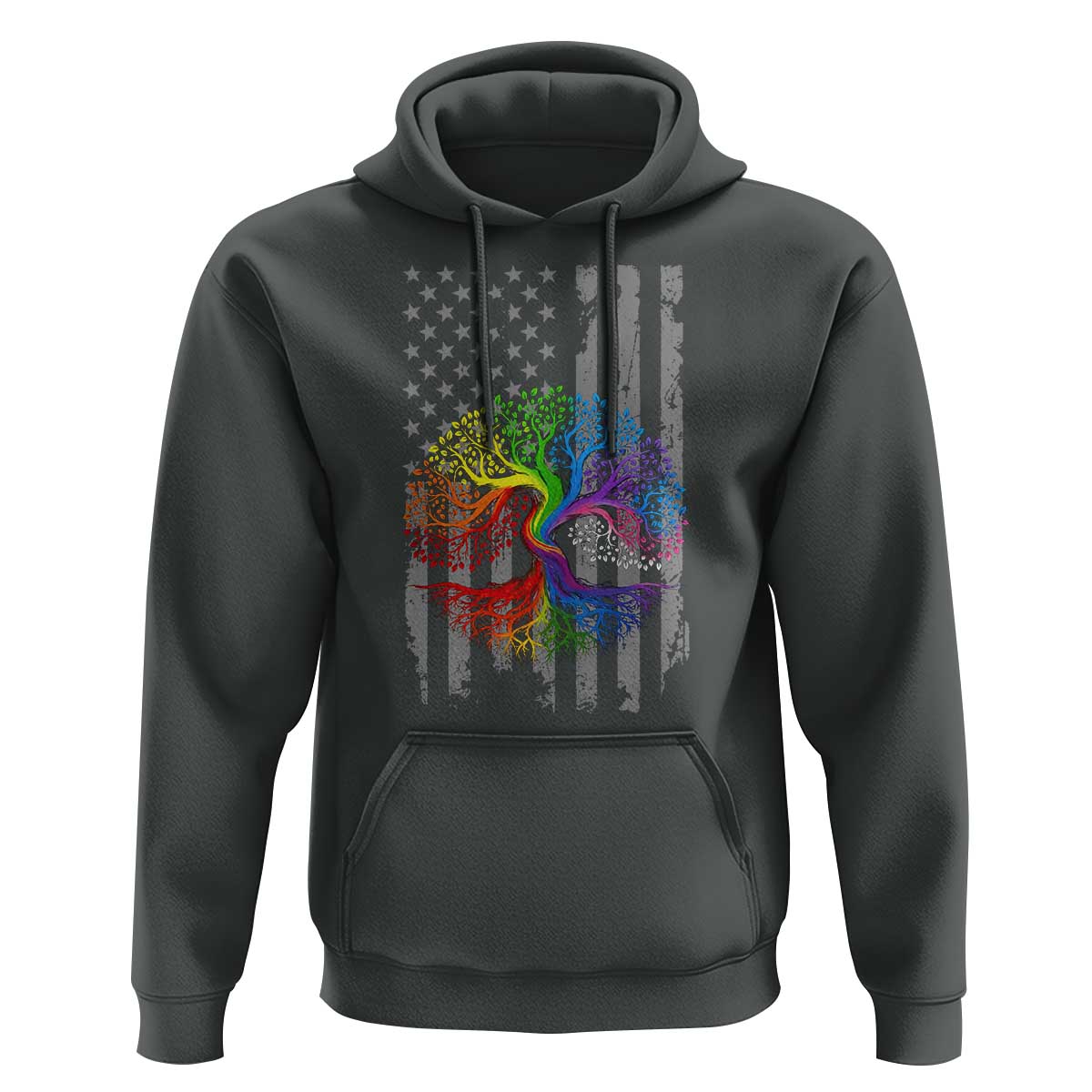 Tree of Life Rainbow LGBTQ Pride Hoodie American Flag Gift