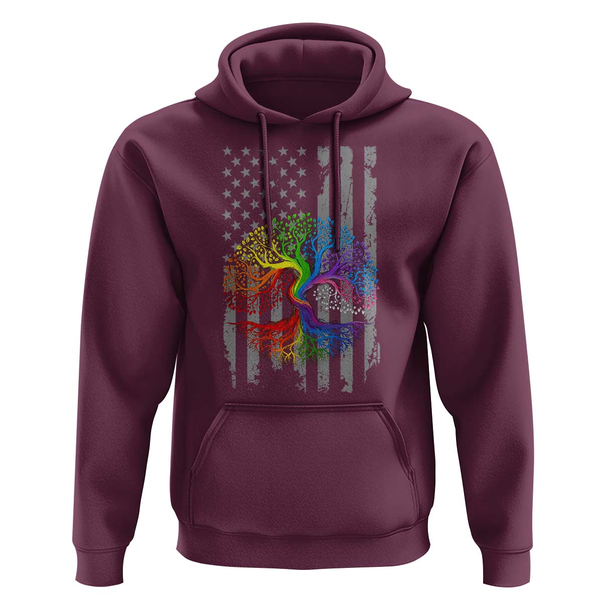 Tree of Life Rainbow LGBTQ Pride Hoodie American Flag Gift
