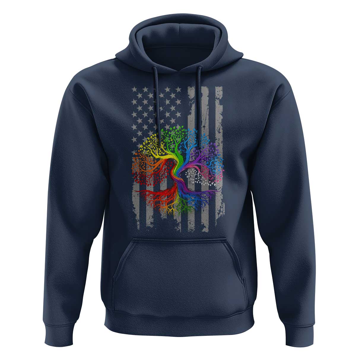 Tree of Life Rainbow LGBTQ Pride Hoodie American Flag Gift