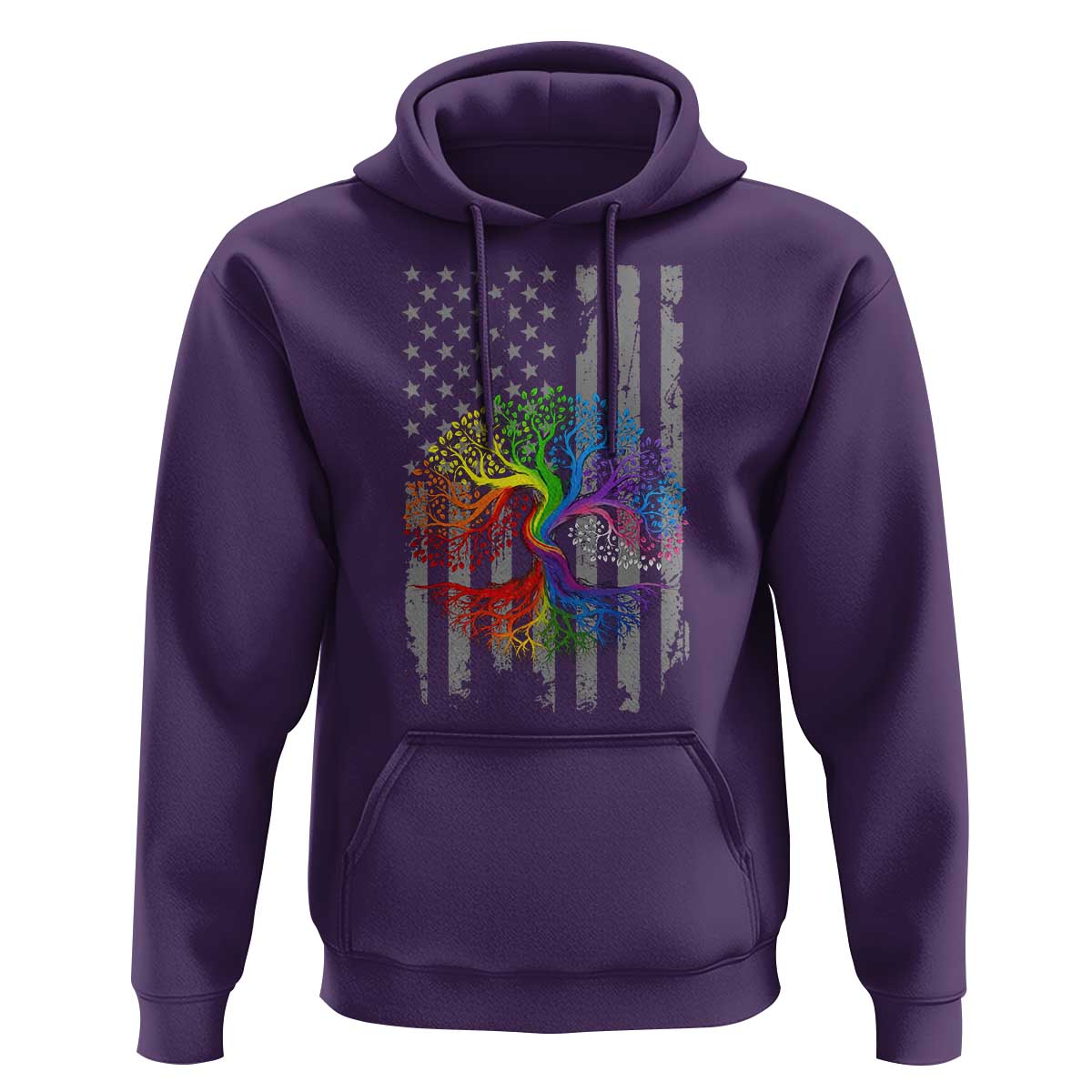 Tree of Life Rainbow LGBTQ Pride Hoodie American Flag Gift