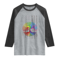 Tree of Life Rainbow LGBTQ Pride Raglan Shirt American Flag Gift