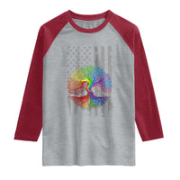 Tree of Life Rainbow LGBTQ Pride Raglan Shirt American Flag Gift