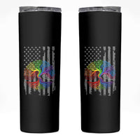 Tree of Life Rainbow LGBTQ Pride Skinny Tumbler American Flag Gift
