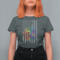 Tree of Life Rainbow LGBTQ Pride T Shirt For Women American Flag Gift