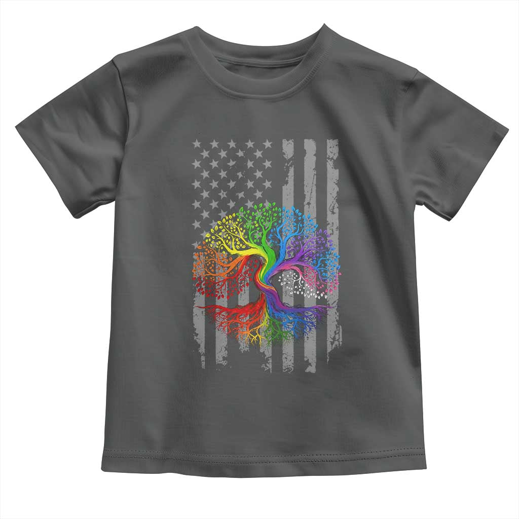 Tree of Life Rainbow LGBTQ Pride Toddler T Shirt American Flag Gift