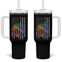 Tree of Life Rainbow LGBTQ Pride Tumbler With Handle American Flag Gift