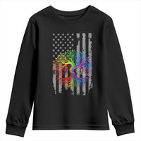 Tree of Life Rainbow LGBTQ Pride Youth Sweatshirt American Flag Gift