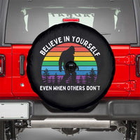 Retro Rainbow Bigfoot Spare Tire Cover Believe In Yourself Even When Others Don't